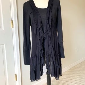 Beautiful 2 Piece  jersey Sweater and Long Vest Set.